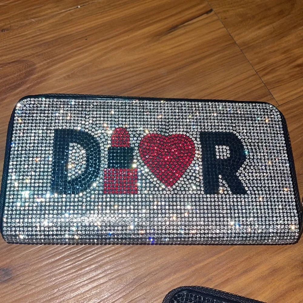 Dior Sparkling Silver and Red Wallet